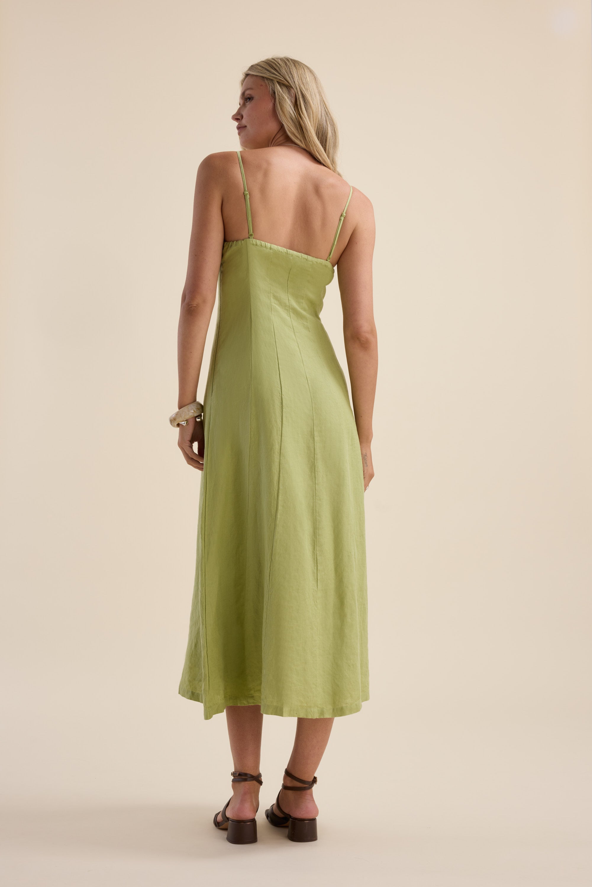 Shop The Linen Studio Strapless Dress (Apple Green) | Max Shop The Linen Studio Strapless Dress (Apple Green) | Max
