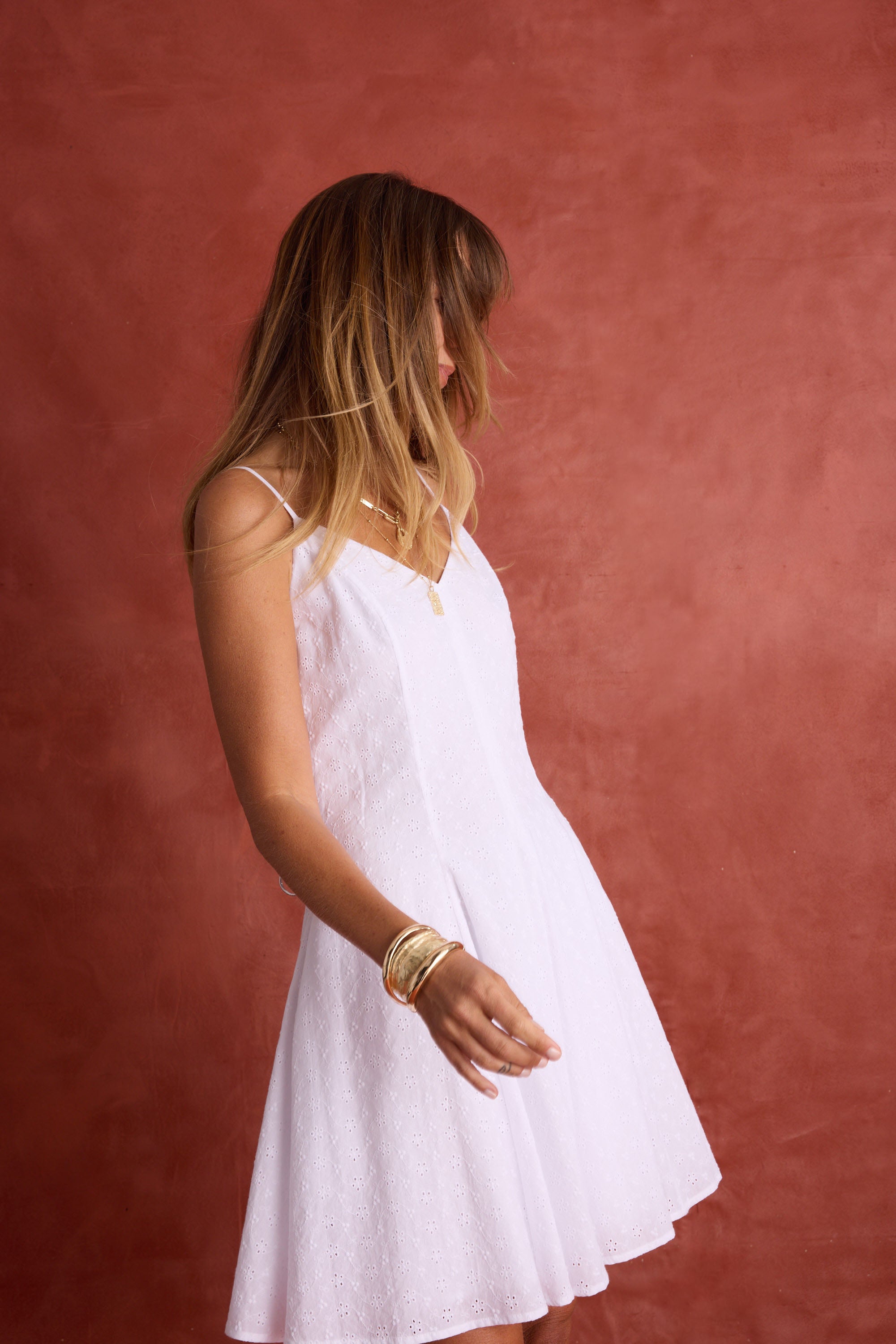 max mini dress Shop Mila Panelled Mini Dress (White)