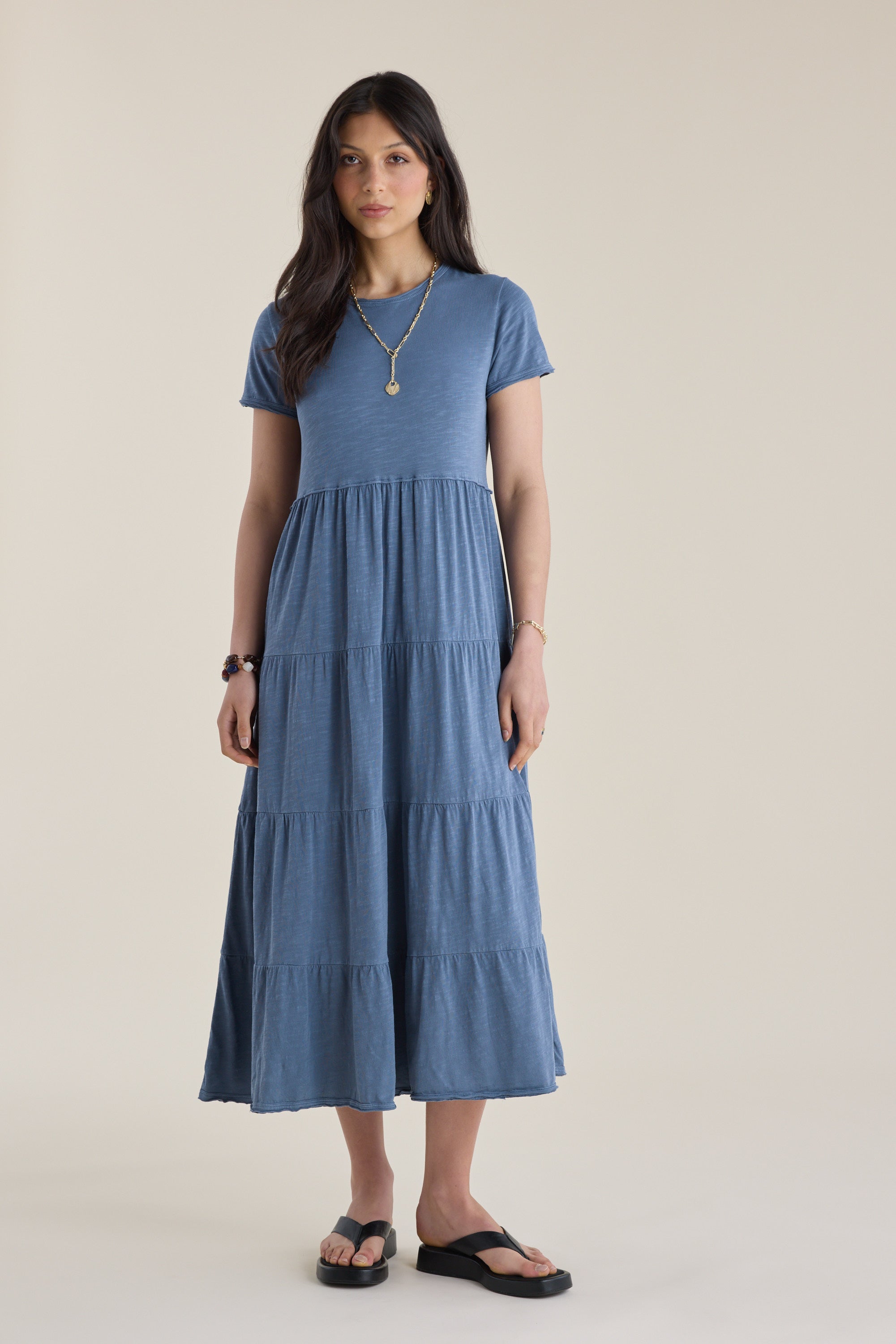 jersey maxi dress with pockets Shop Elementary Tiered (Slate Blue) Vipchrono