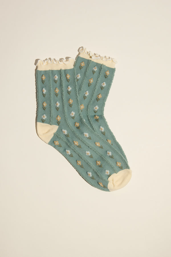 Tessa Linear Floral Socks