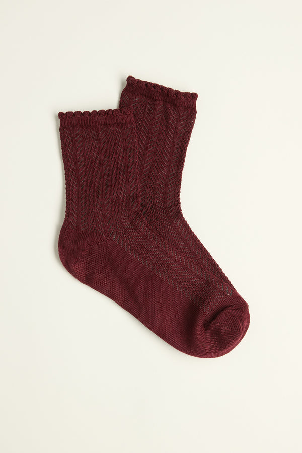Harriet Pattern Details Crew Socks