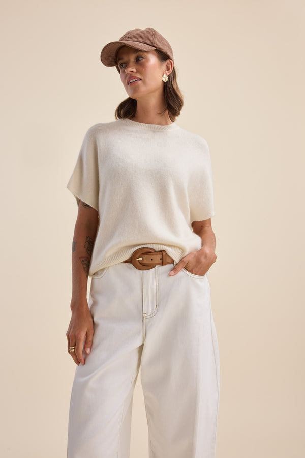 Elementary Cashmere Blend Drop Shoulder Top
