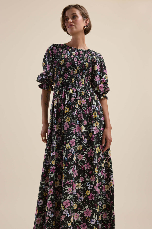 Brooke Shirred Long Sleeve Dress