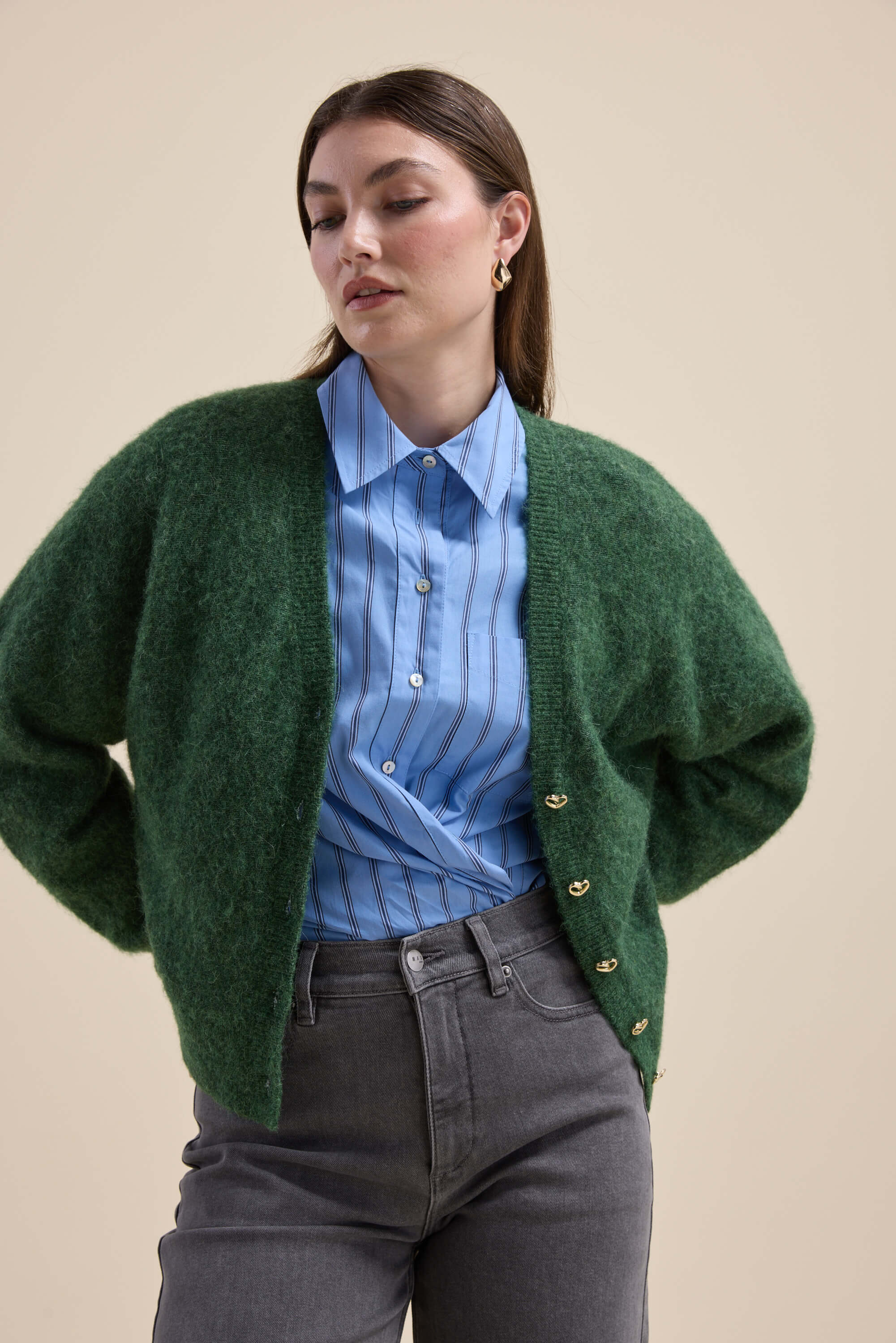 Shop Rose Luxe Whisper Cardi (Grass Green Marle) | Max