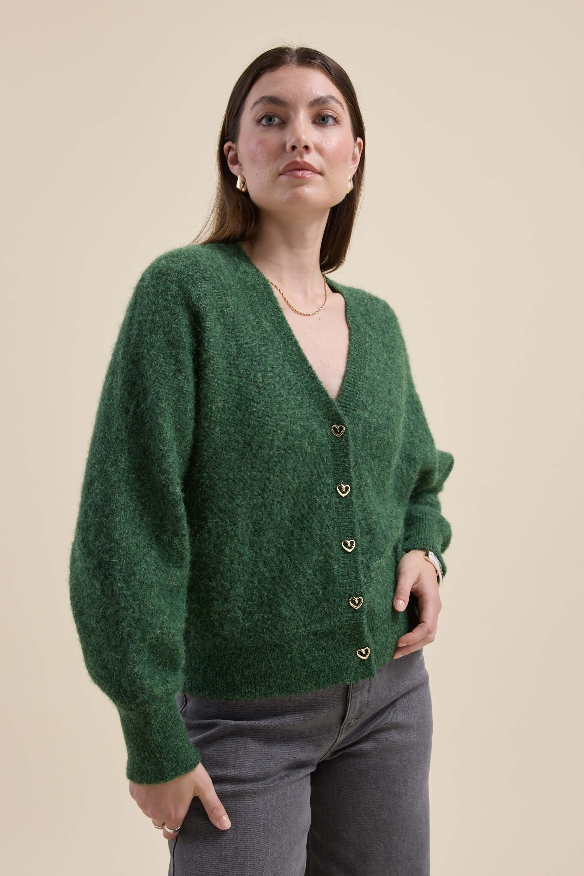 Shop Rose Luxe Whisper Cardi (Grass Green Marle) | Max