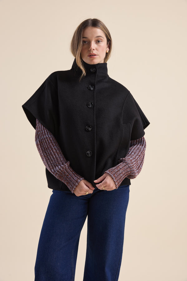 Sonya Wool Blend Cape