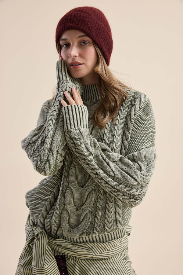 Elementary Cable Detail Sweater