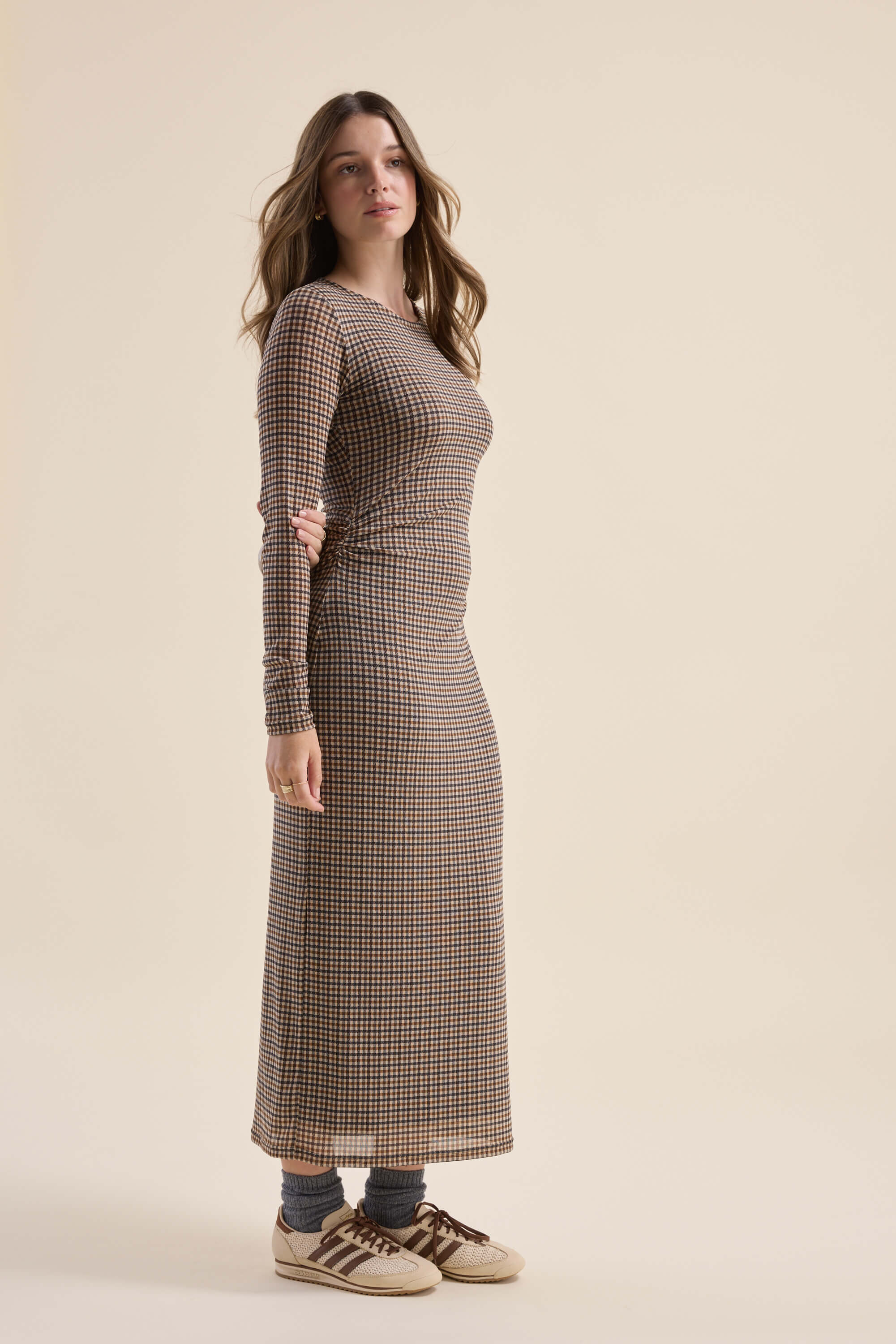 Shop The Mesh Gather Detail Dress (Paddington Check) | Max