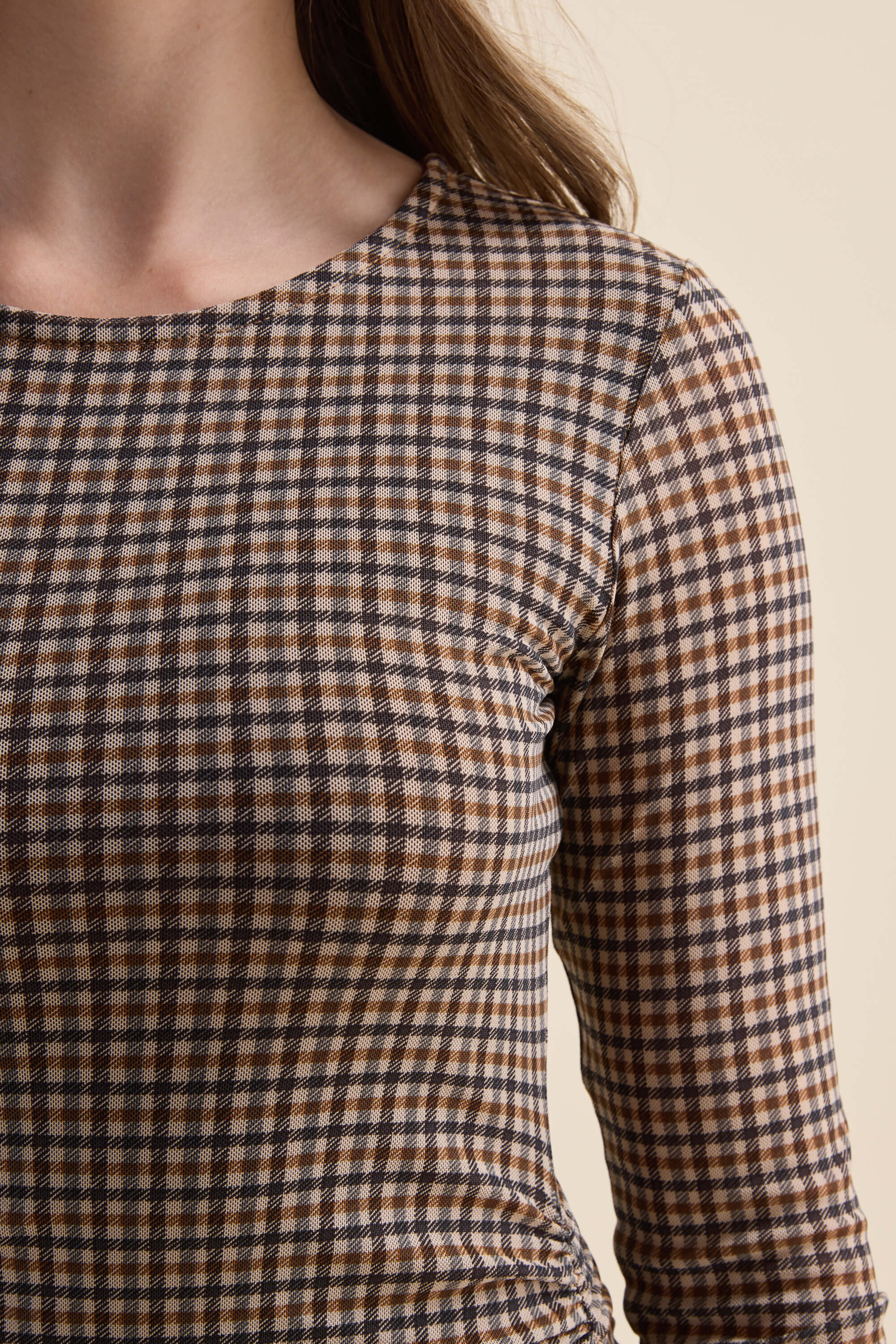 Shop The Mesh Gather Detail Dress (Paddington Check) | Max