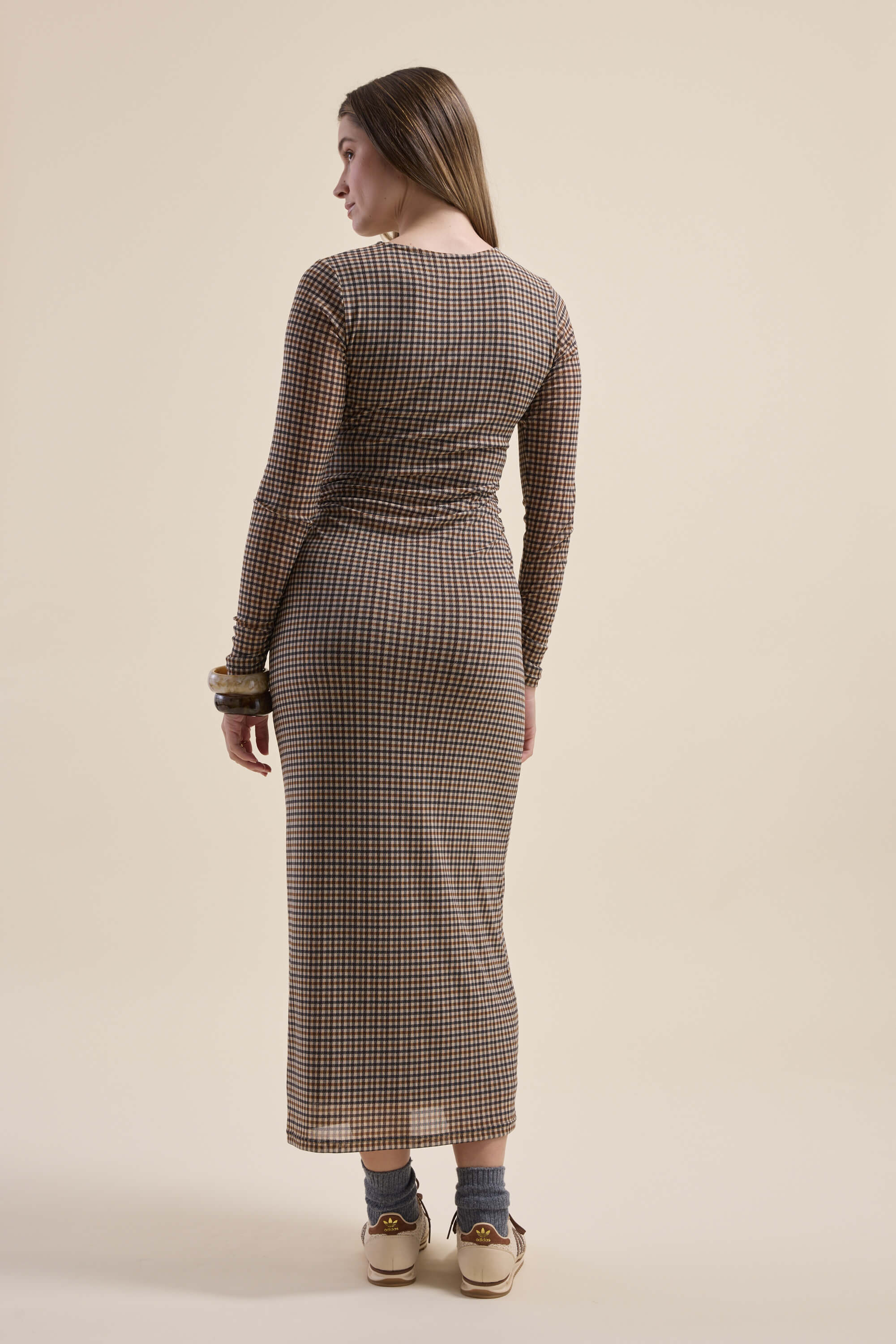 【9999円セール】Paddington Long Dress Shop The Mesh Gather Detail Dress (Paddington Check) | Max