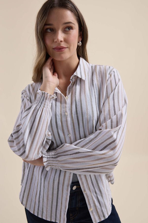 Elementary Button Front Blouse