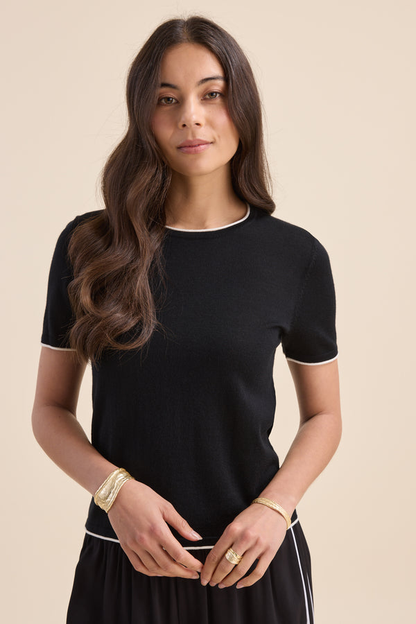 The Merino Silk Contrast Tee
