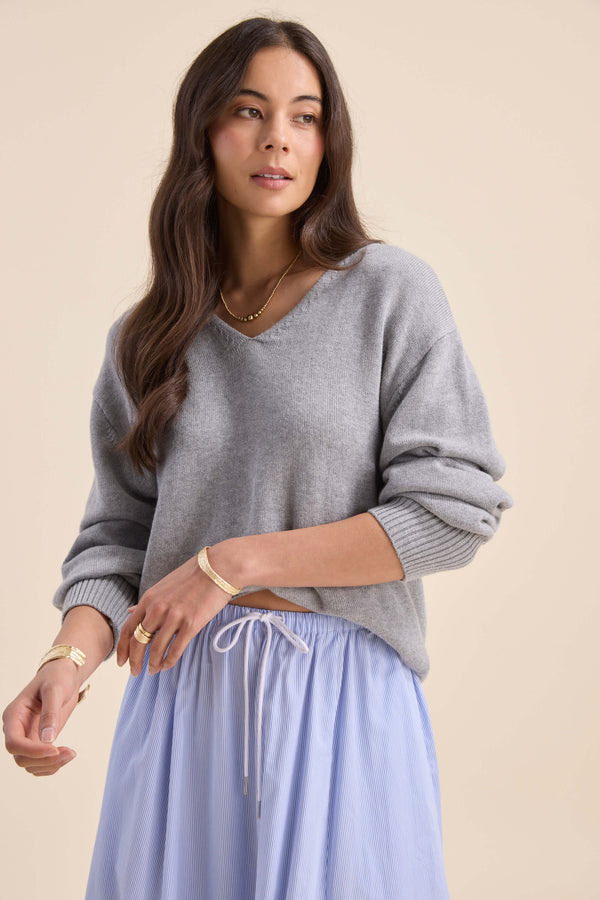 The Cotton Cashmere V Neck Sweater