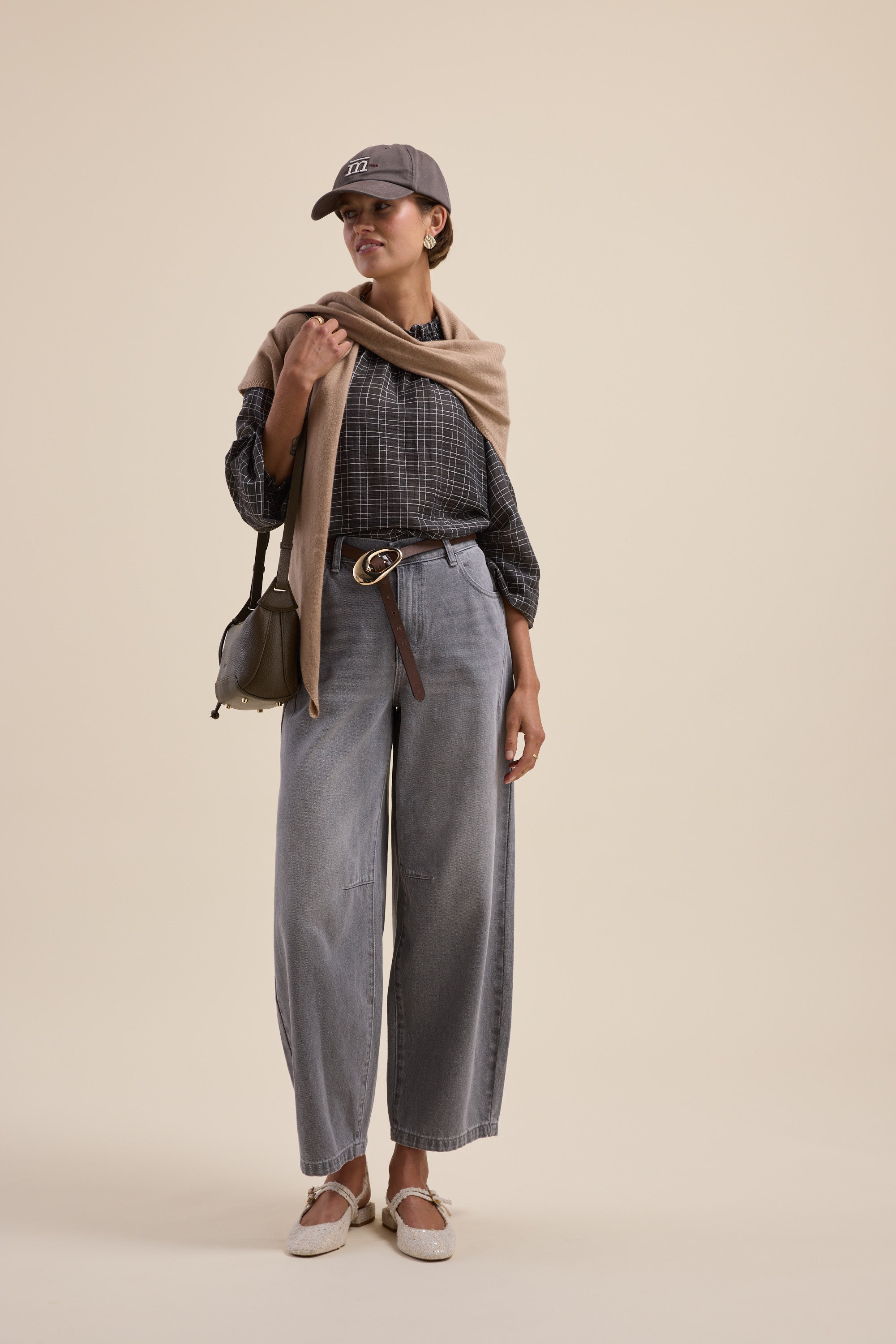 Shop Danica Frill Detail Blouse (Grid Check) | Max