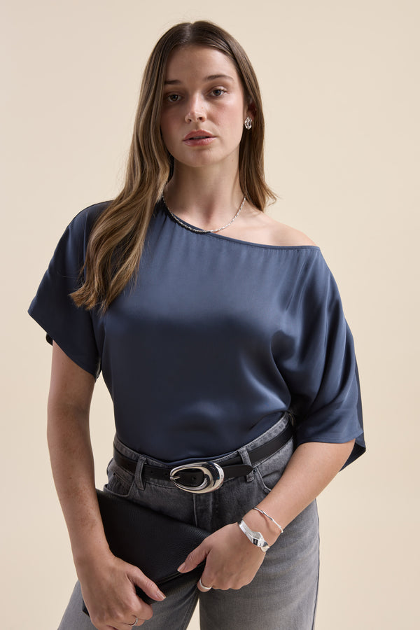 Lottie Drop Shoulder Satin Top