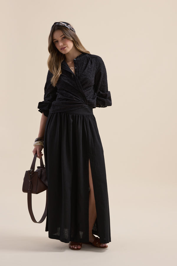 Elementary Frill Sleeve Broderie Blouse