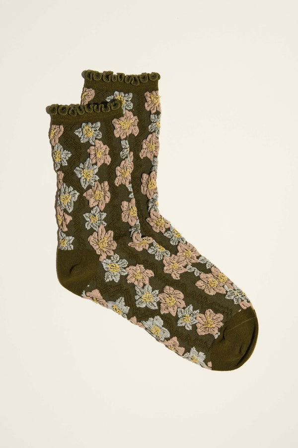 Gwen Floral Crew Socks