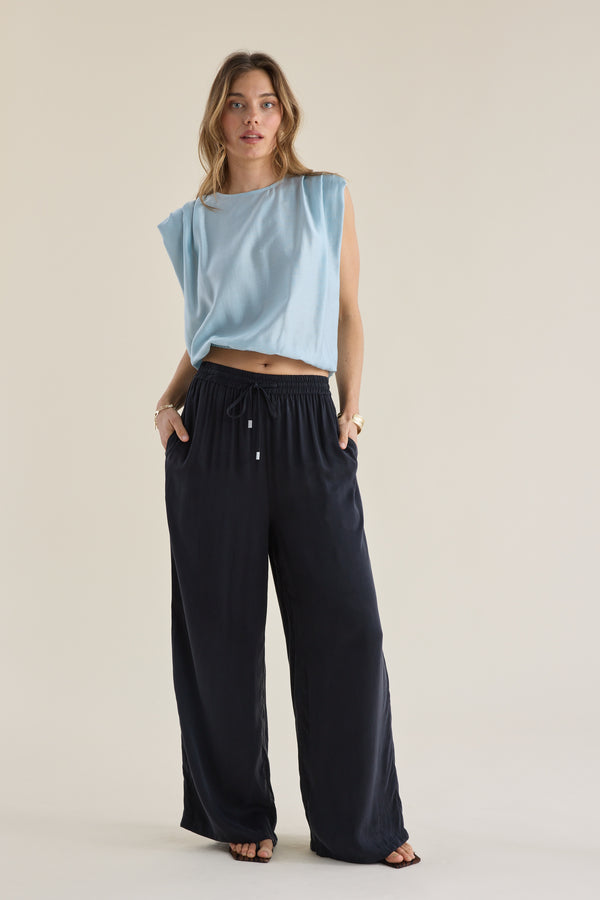 Amy Cupro Blend Wide Leg Pant