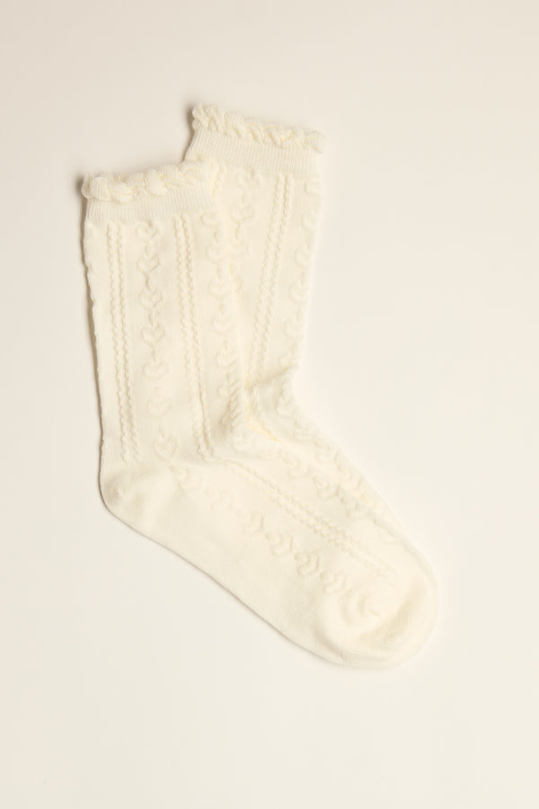 Deanna Textured Heart Socks