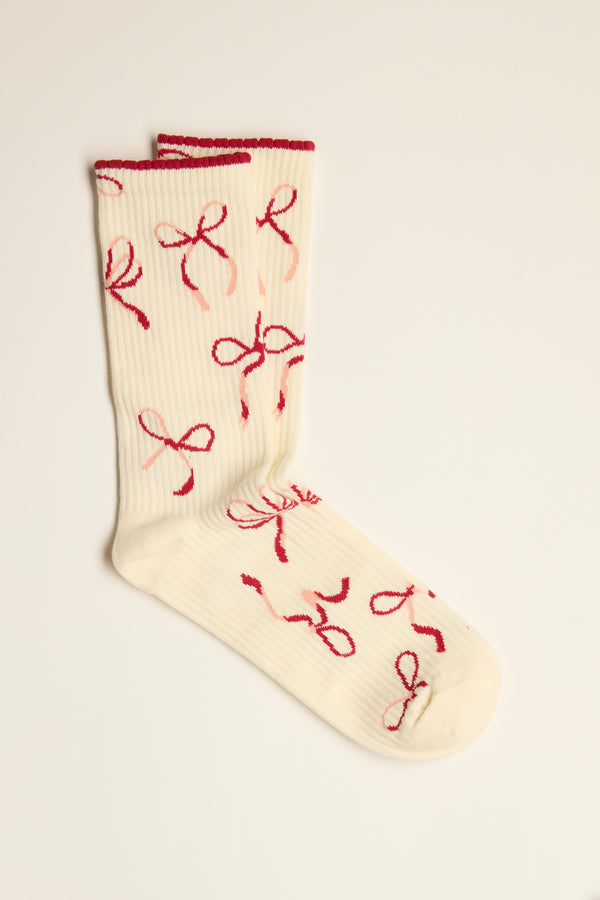 Clarice Bow Rib Sock