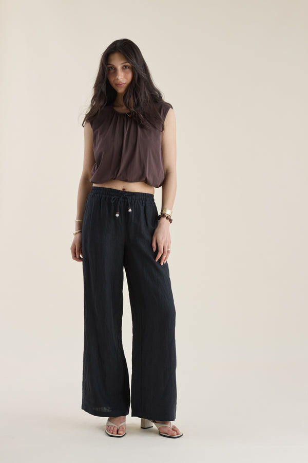 Elementary Linen Wide Leg Pant