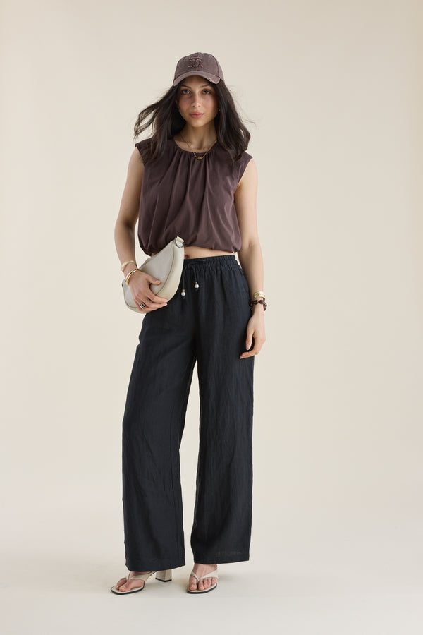 Elementary Linen Wide Leg Pant