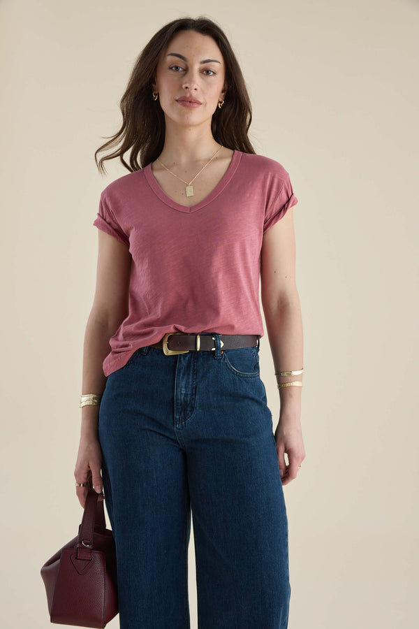 Elementary Organic Cotton Slub V Neck Tee