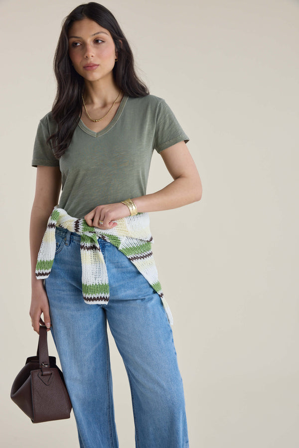 Elementary Organic Cotton Slub V Neck Tee