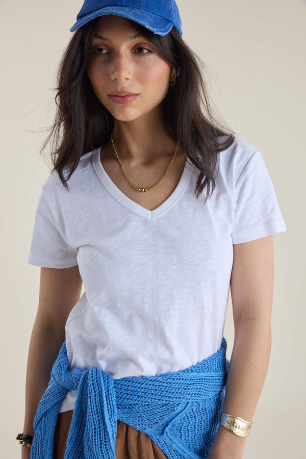 Elementary Organic Cotton Slub V Neck Tee