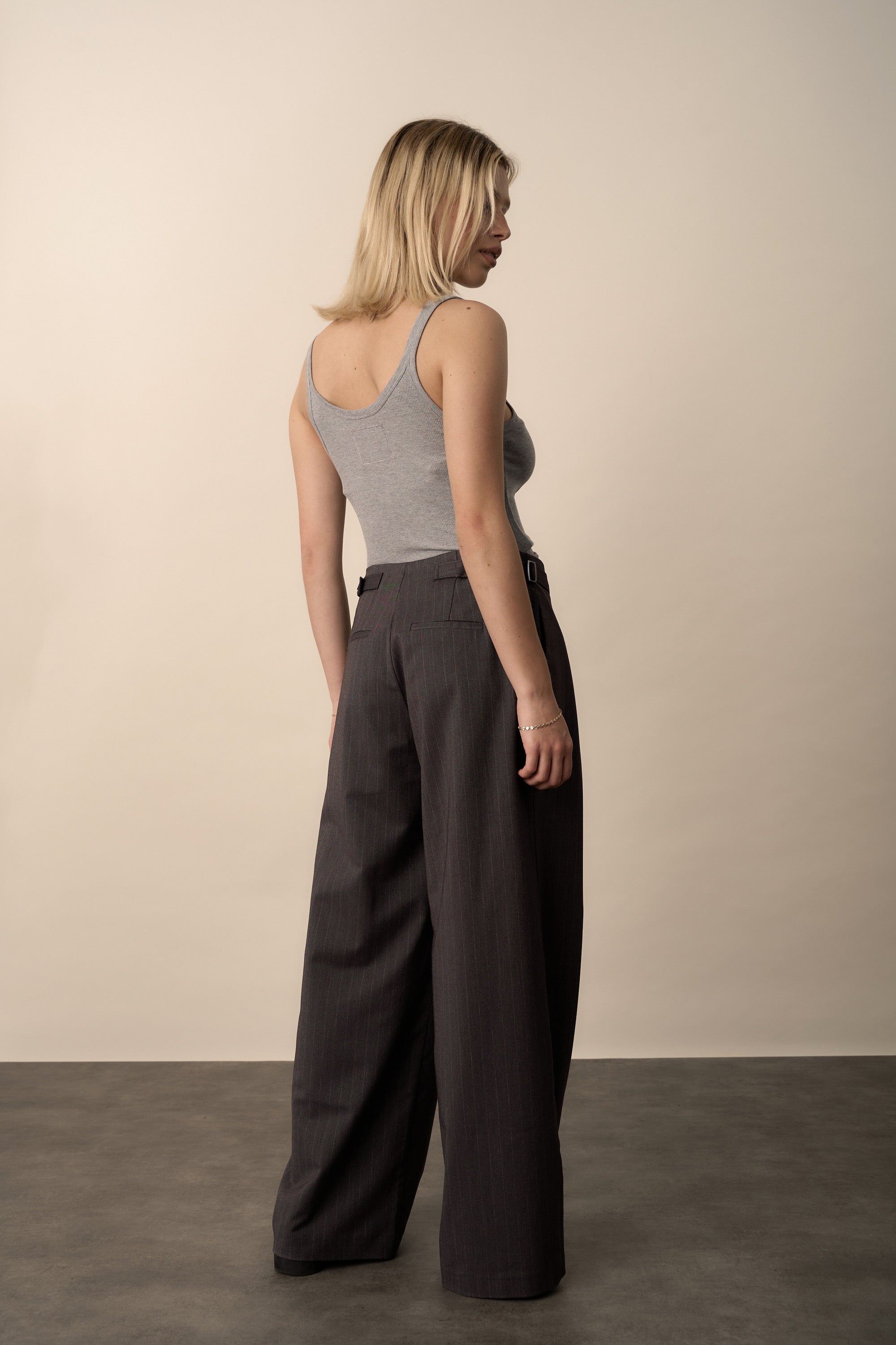 Shop The Buckle Detail Pant (Pinstripe) | Max