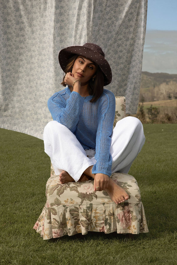 Elementary Linen Knit Detail Sweater