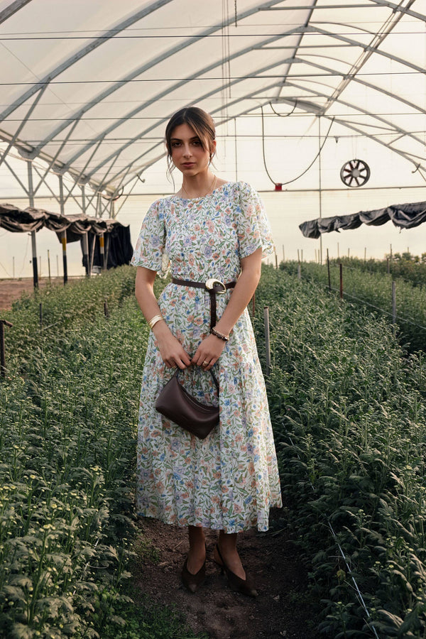 Petra Puff Sleeve Midi Dress