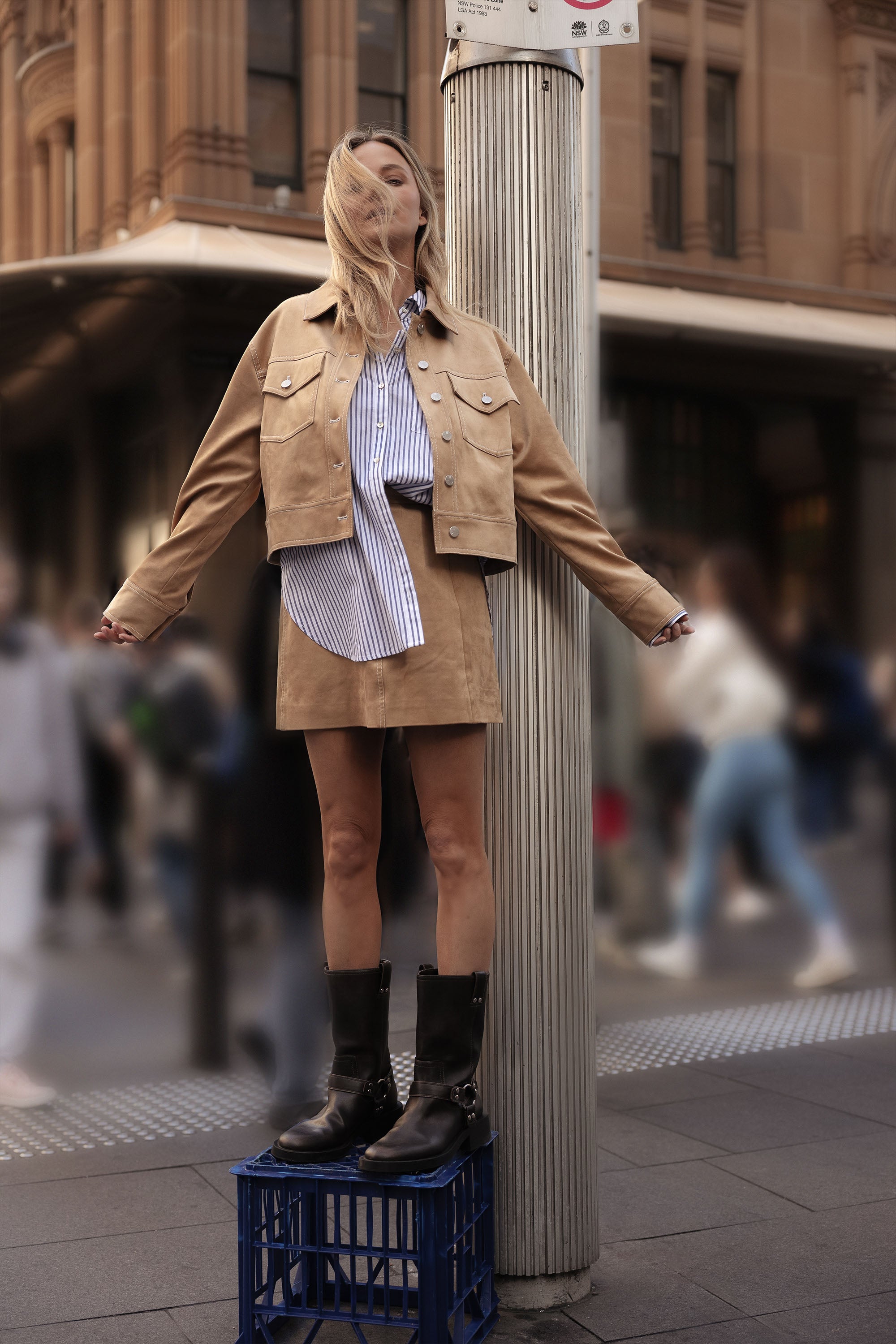 Sabrina Suedette Pocket Detail Jacket