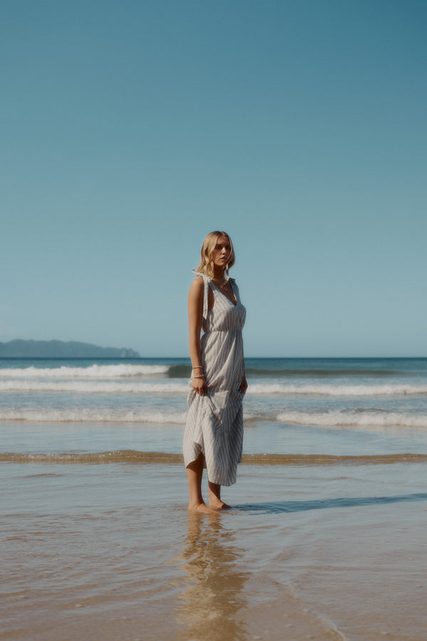 Anchor Tiered Linen Blend Dress