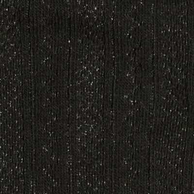 Close-up of NZ black ribbed knit fabric with subtle sparkly threads.