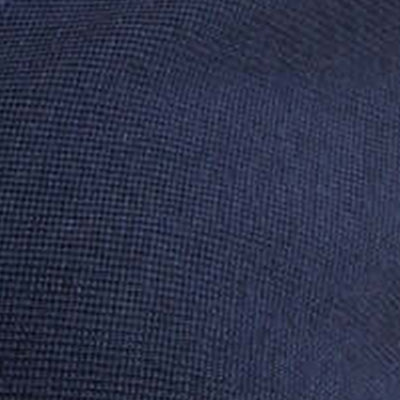Close-up of NZ dark blue textured fabric with a fine, grid-like weave.